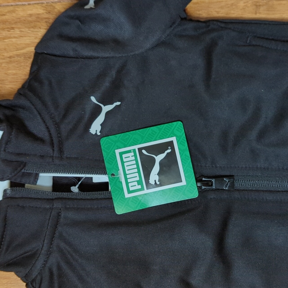 Puma 2 Piece Black & White Baby Track Suit 6-9 Months - Picture 2 of 7